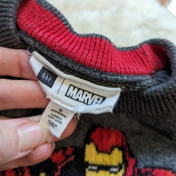BABY Gap marvel iron man knit pullover sweater kids 3 - Picture 5 of 8